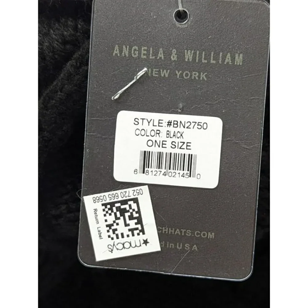Angela & William Women's Beanie with Sherpa Lining Black O/S (MSRP $44)